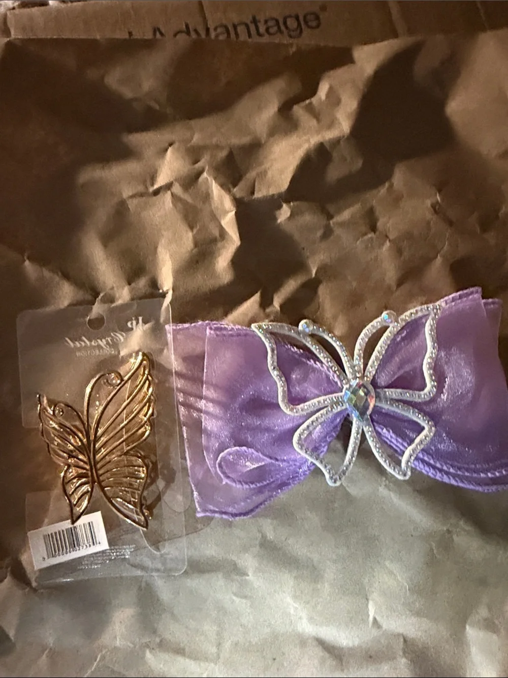 2 Butterfly hair clips